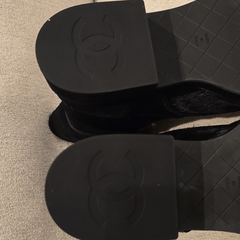 Chanel Women's 22B Ponyhair Mid Calf Combat Boots - Picture 8 of 10